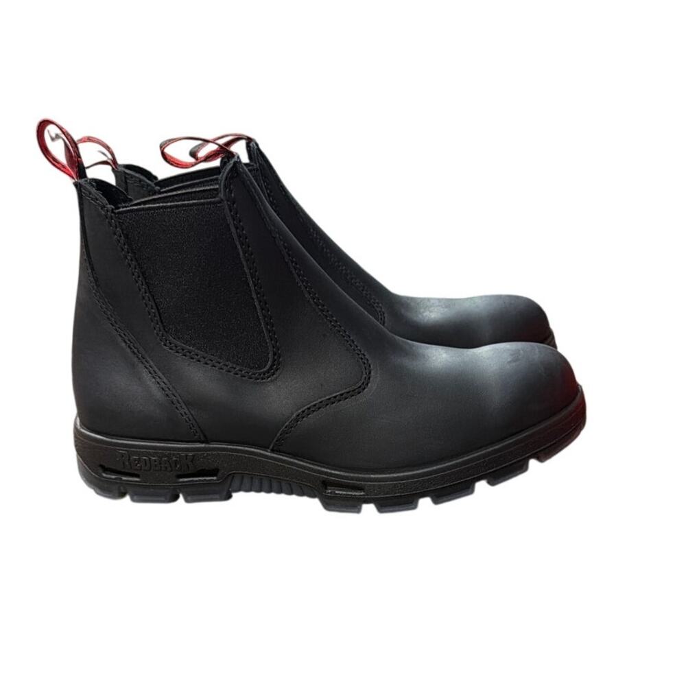 Redback Men's Bobcat UBBK Elastic Sided Soft Toe Black Leather Work Boot Size 11